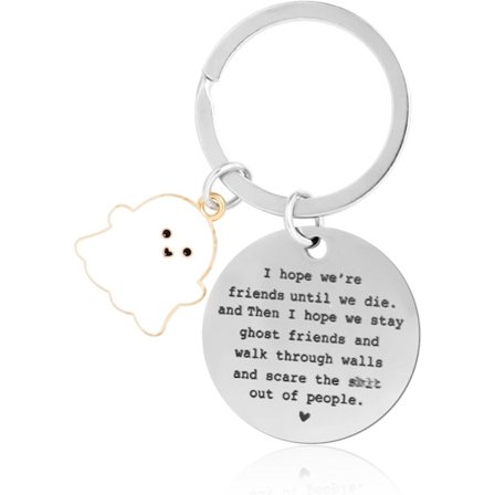 Bästa Vän Nyckelring, Nyckelring Bästa Vän Bästa Vän Nyckelringar Roliga för Kvinnor Vänner Roliga Födelsedags Jul Halloween Presenter, silver,