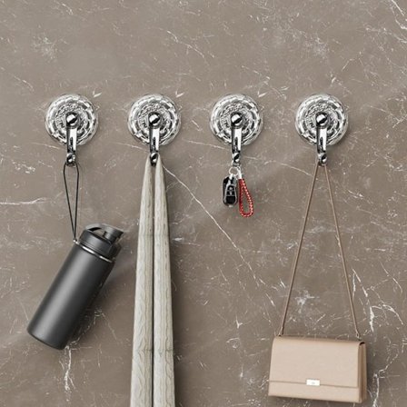 6 kpl imukuppikoukkuja - Aaltopahviset koukku seinäkiinnikkeet | Aaltopahvinen imukuppisuihkupidike | Irrotettava pyyheteline kylpyhuoneeseen | 