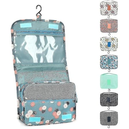 Hængende toilettaske sammenklappelig rejse toilettaske med håndtag