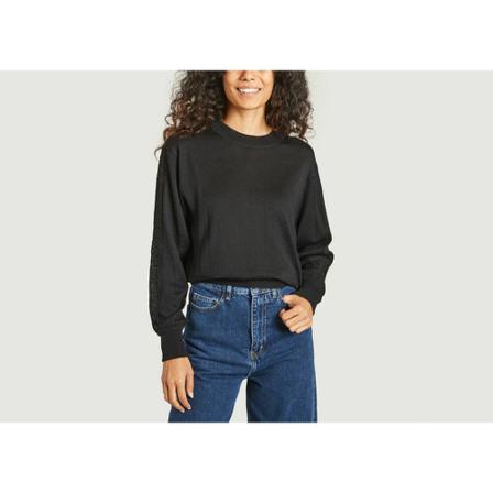 See by Chloé Embroidered sweater Sort, Dame