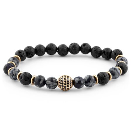 Royalt Alabast Armbånd til mænd - Perlearmbånd