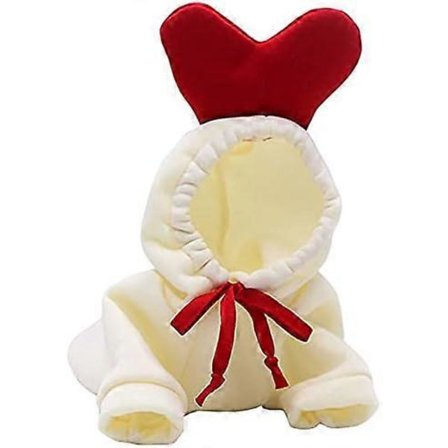 Lämmin koiran talvivaatetus Söpö hedelmäkoiran takki Hupparit Fleece Lemmikkikoirien asu Takki ranskanbulldogille Chihuahua Ropa para Perro(Valkoinen,