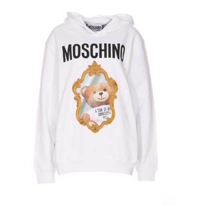 Moschino, Hoodies Biały, Kobieta, Rozmiar: S
