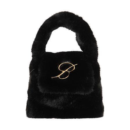 Blumarine, ECO FUR BAG Zwart, Dames, Maat:ONE Size