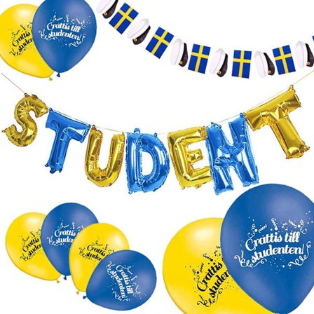 Studentpakke S - Balloner, Girlander til Student