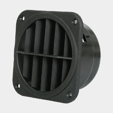 Évent 1852-Marine, 90 mm, rond, noir, compatible avec chauffage diesel 1852-Marine