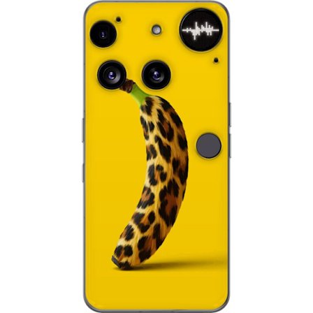 Kompatibel Mobilcover til Nothing Nothing Phone (3) Banan med leopardmønster mod gul baggrund i en kreativ og legende design