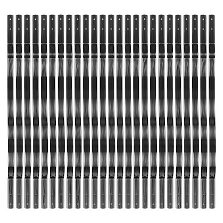 Aluminiumräcken, Matt Svart, Förborrade för Enkel Installation,Böjning