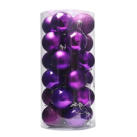 24 stk. Julekuler Dekorative Fortykning Knusesikre Festlige Rekvisitter Elektrobelagte Perlemors Kuler Anheng Til Jul