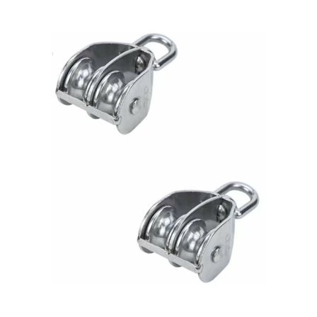 2 st dubbel remskiva block M20 rostfritt stål fast remskiva dubbel