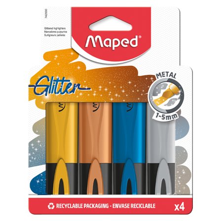 Maped Glittriga överstrykningspennor Metallic 4-pack