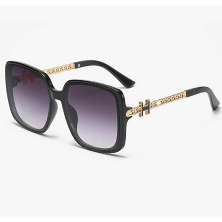 Store luksuriøse solbriller i elegant stil med ''H'' på sidene Black one size