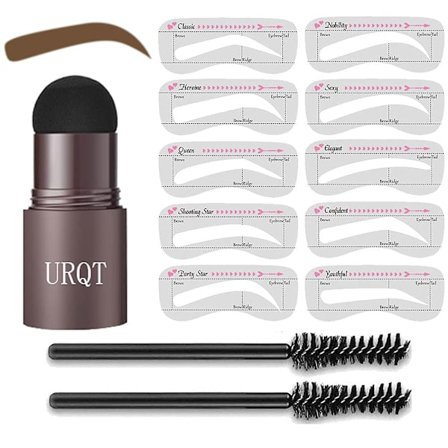 Brynstämplar Återanvändbara Makeup Brynpulver Schabloner Set Medium Brun Brynstämplar Kvinnor Ögonbryn Vattentät Makeup Kosmetik Set