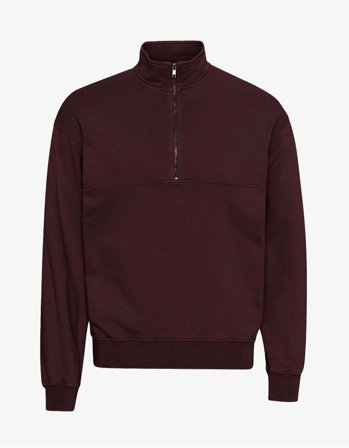 Organic Quarter Zip - Oxblood Red - XL