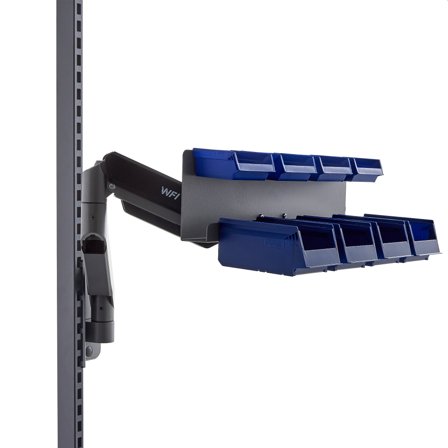 Rückwand für Werkbank ROBUST/SOLID, verstellbarer Arm, 8 Ablagefächer