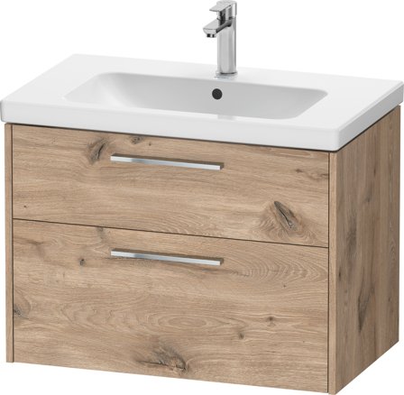Duravit D-Code Tvättställsskåp 2 lådor Marmorerad Ek, krom, Badrum