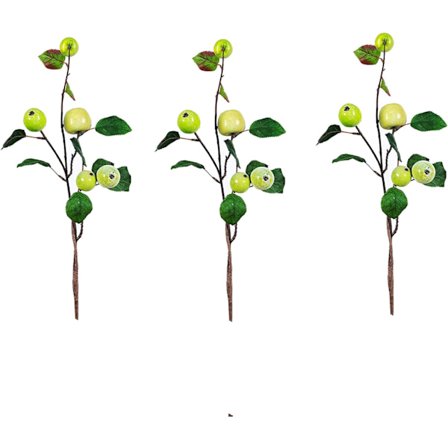 3-pack konstgjorda äppelgrenar, realistiska konstgjorda äppelgrenar dekoration bord trädgård bröllopsfest kontor heminredning grön