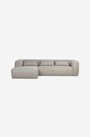 WOOOD - Soffa Bean inkl. kuddar, vänster, tyg - Grå - Soffor - Från Homeroom