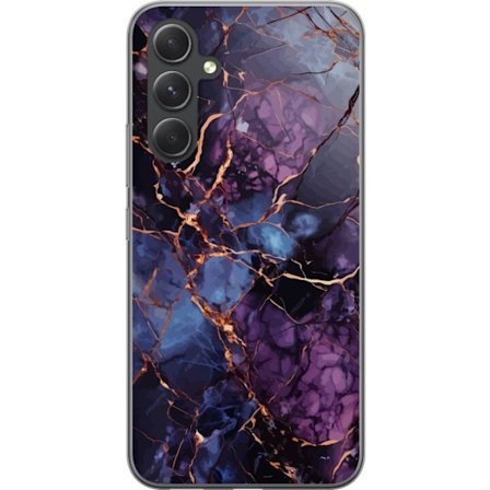 Samsung Galaxy A55 Genomskinligt Skal Marmor Blå Lila