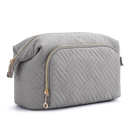 Makeup Resväska, Stor Kosmetikaväska med Bred Öppning, Svart