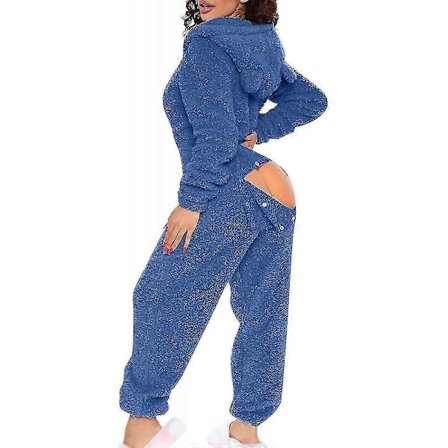 Sexet voksen onesie pyjamas til kvinder med bagklap, fleece hætte, heldragt, dame fluffy nattøj, Black Friday