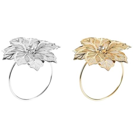 12 st Servettringar, Guld Servettringsspännen för Bordsdekoration - 6 st Guld & 6 st Silver