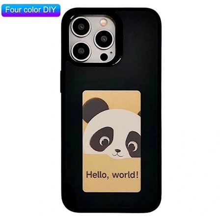 Mobilskal för iPhone 15 Pro Max med E Ink-skärm 4-Färgs NFC DIY - Svart