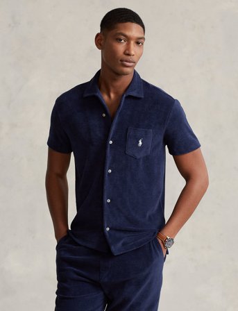 Polo Ralph Lauren Terry Camp Shirt - Navy - L