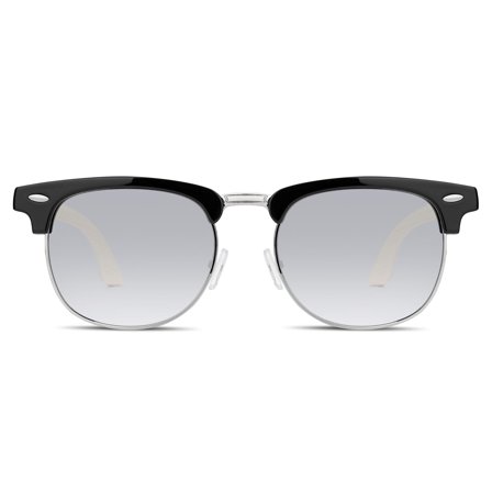 Czarno-przydymiane bambusowe okulary przeciwsłoneczne żyłki dla mężczyzn - Drewniane okulary przeciwsłoneczne