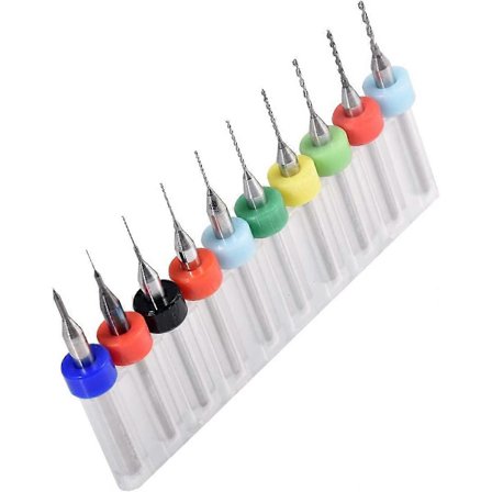 10 kpl Mini PCB-pora 0,1–1,0 mm, kovametallinen spiraaliurainen mikroporanterä työkalu korujen CNC-levyn teho kaiverrus