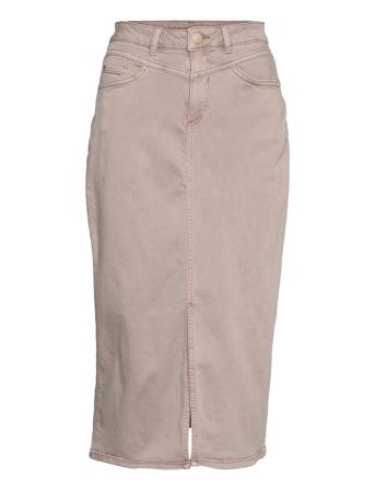Vislit Amy Hw Midi Denim Skirt Brown Vila