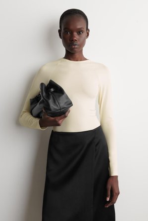 COS Femme Top À Manches Longues En Jersey Technique in Blanc