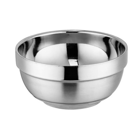 Børstede skåler i rustfritt stål, dobbeltveggede for frokostblanding