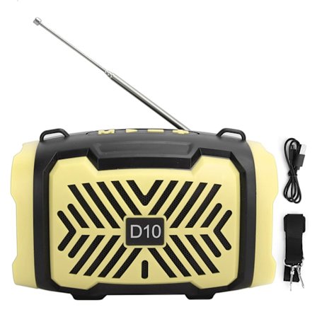 D10 Bluetooth V5.0 Trådløs Højttaler USB Mikro Højttaler med Lys Rem Støtte FMYellow