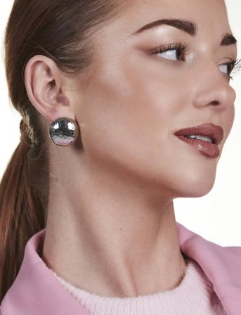 By Jolima Retro Earring - Silver - ONE SIZE