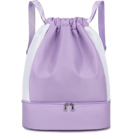 Ryggsekk med snøring Sportsryggsekk med snøring Vanntett ryggsekk med skofag og våtpose Stor kapasitet Unisex Sammenleggbar sportsbag Perfekt for