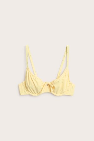 Kappahl | Stanik od bikini, w kwiaty, z wiązaniem Żółty 85C | Żółty