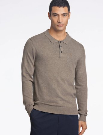 Lindbergh Ecovero L/S Polo - Brown - L