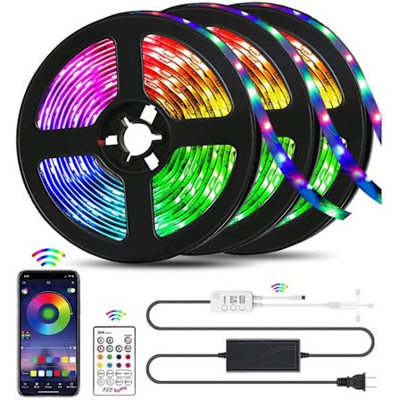 LED-lys til soveværelset, 15 meter LED-strips til festlig boligindretning