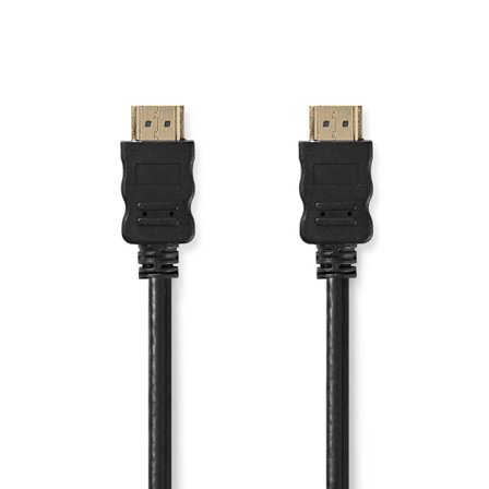 High Speed ​​HDMI kabel med Ethernet | HDMI Stik | HDMI Stik | 4K@30Hz | ARC | 10.2 Gbps | 15.0 m | Runde | PVC | Sort | Label