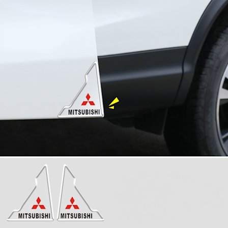Antikrockhörnskydd för bildörr fram, PVC-dörrstötskyddskant anti-scratch gummiskyddsfilm-MITSUBISHI(tvåpack)