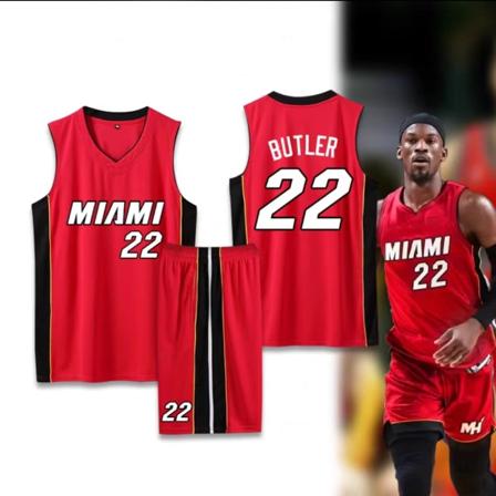 Basketballtrøjer Sportstøj Jimmy Butler Miami Heat nr. 22 Basketballtrøjer Voksne børn Classic Red children 28(150-155cm)