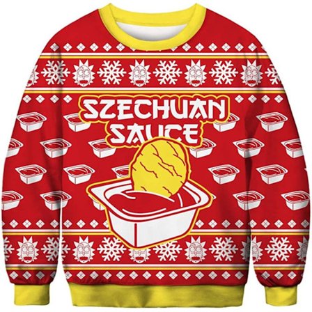 Julesweater 3D Digital Print Crewneck Sweatshirt - W2582704 - Størrelse XS