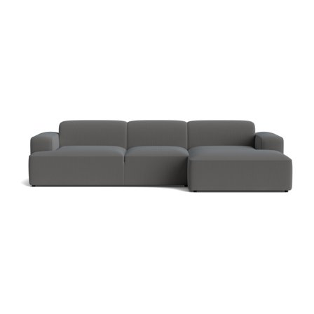 Madrid XL chaiselong sofa, højrevendt - Lisboa Antracit - 317x101x75cm - Flydersofa med dybt sæde i Antracit farve - Chaiselong sofa