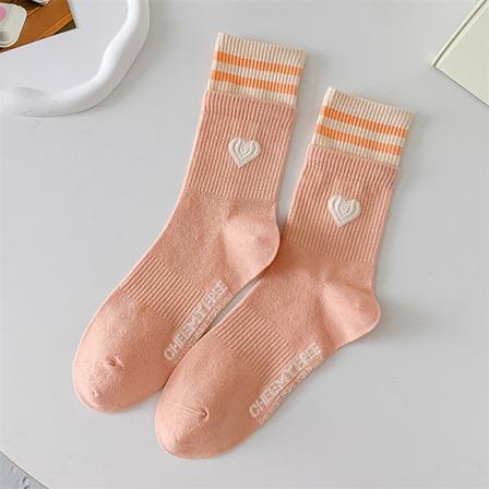 Sweet Style Dame Sokker aroon Farge Love Heart Brodert Cott A3