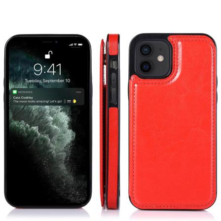 Smart Nkobee Skal med Kortfack - iPhone 12 Mini Röd