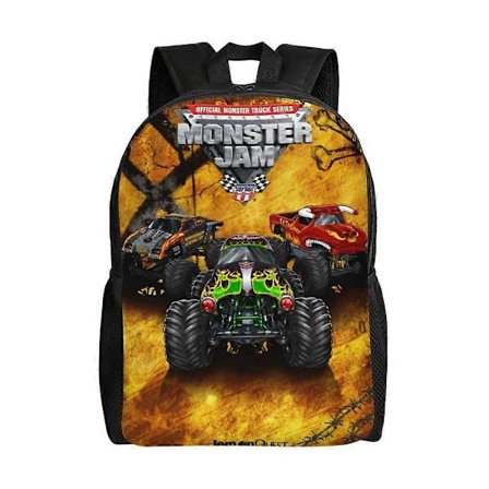 Monster Jam Skoletaske Tegneserie Rygsæk Mode Drenge Taske Studerende Skoletaske Rejserygsæk-XTYD7582