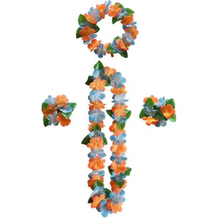 Jul Halloween Dekoration Girlang, Hawaiian Hårband Kedja Armband Kedja Gräs Kjol Party Kostym Tillbehör Stil 2