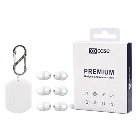 Ørepropper i silikon med etui til AirPods 4 – Hvid