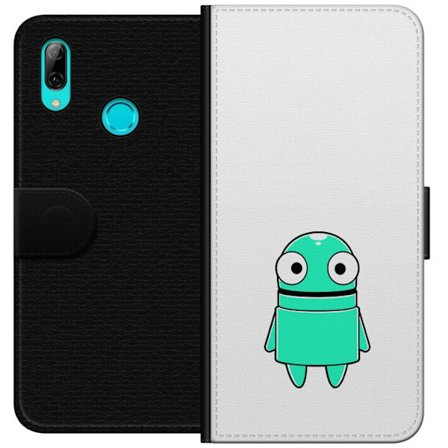 Kompatibelt Lommeboketui til Huawei Huawei P smart 2019 Turkise tegneseriefigur med store øyne og en lykkelig personlighet i enkel illustrasjon